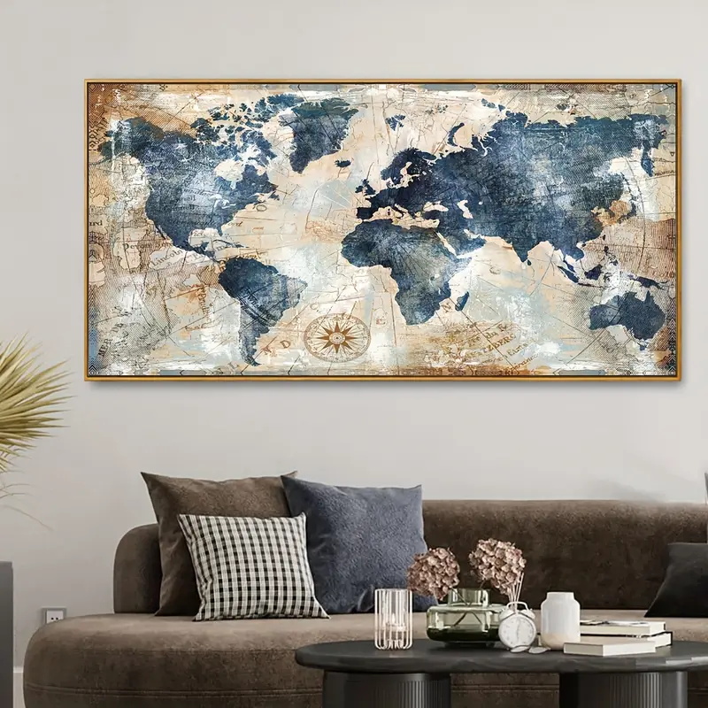 Star Map Poster - 1pc Leinwand Poster Vintage Kunst Weltkarte