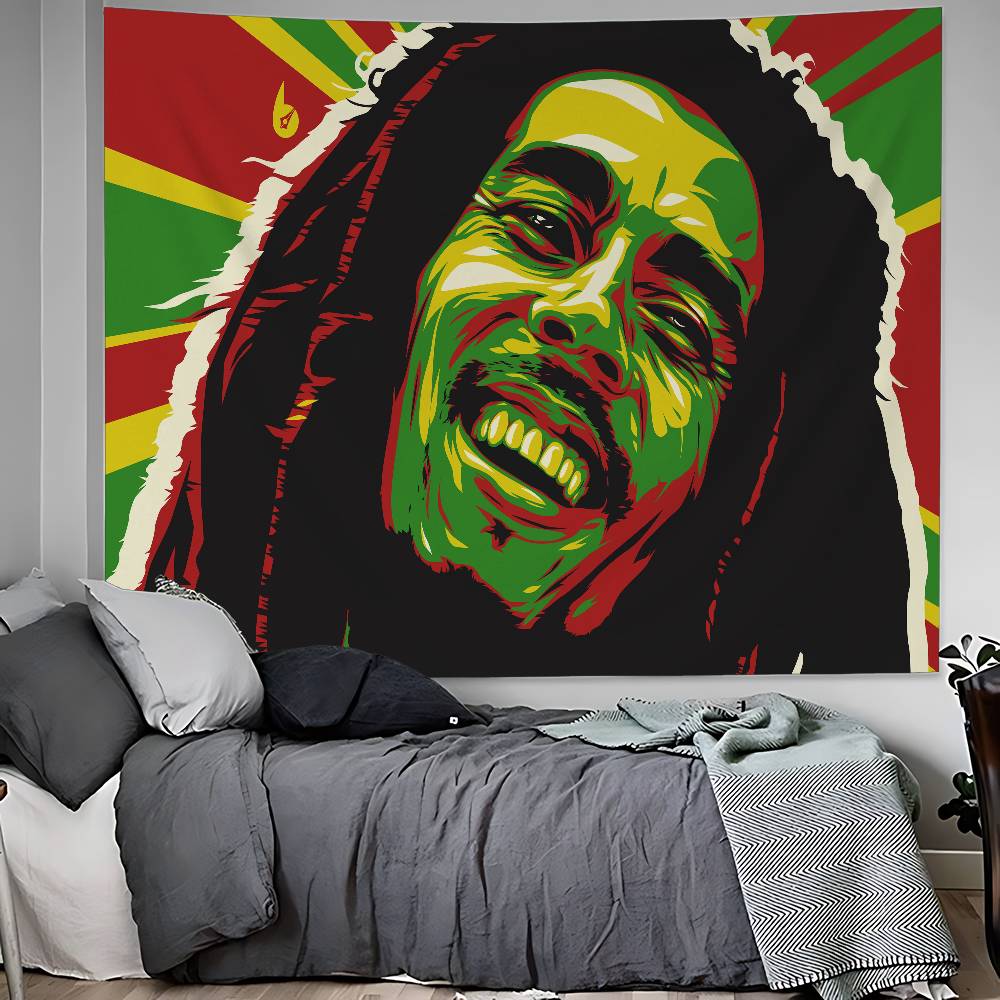 Science Bob - Bob Marley Reggae-Musik Cartoon Wandteppich Kunst