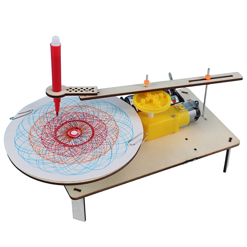 Science Project Robot - 1-3 Stück DIY Holz-Elektro-Plotter Zeichenroboter Spielzeug