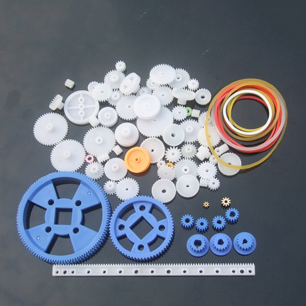 Science Diy Model - 80-teiliges Kunststoff-Zahnradsatz-Set, DIY-Wissenschaftsprojekt-Teile für kleine Mechanismen,
