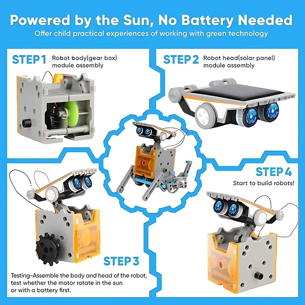 Solar-Roboter-Bausteine, 12-in – Science Project Robot Bewertung und Preis