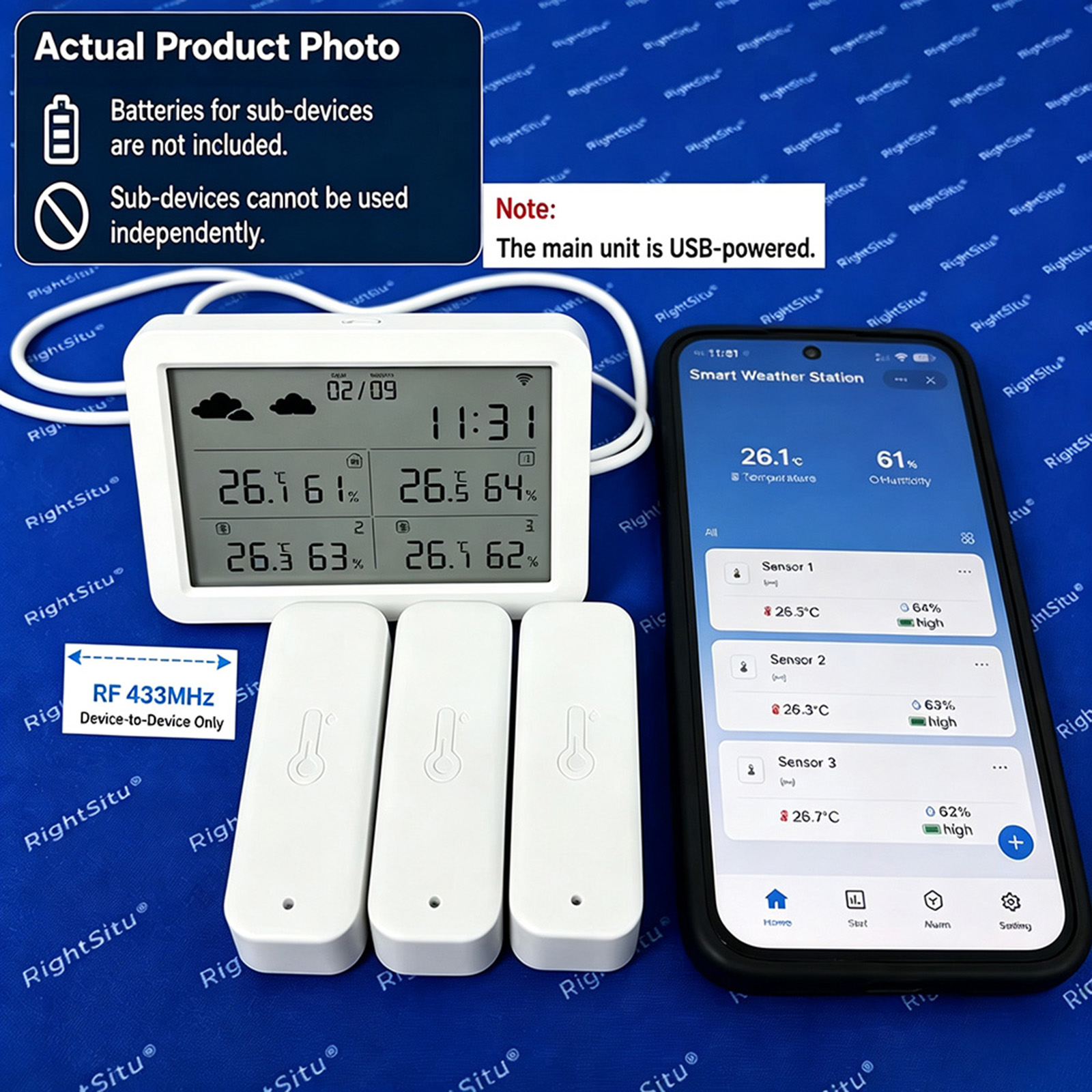 Tuya WiFi+RF433 Wetterstation, – Weather Station Indoor Bewertung und Preis