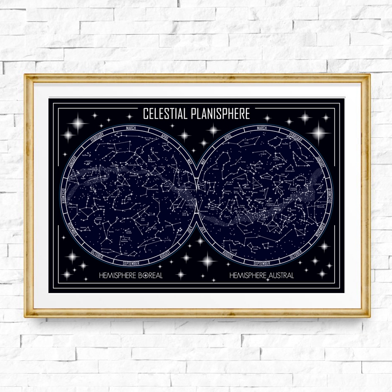 Himmlische Planisphäre Karte L – Star Map Poster Bewertung und Preis